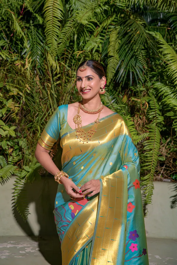 GREEN_PURE_SILK_PAITHANI_SAREE